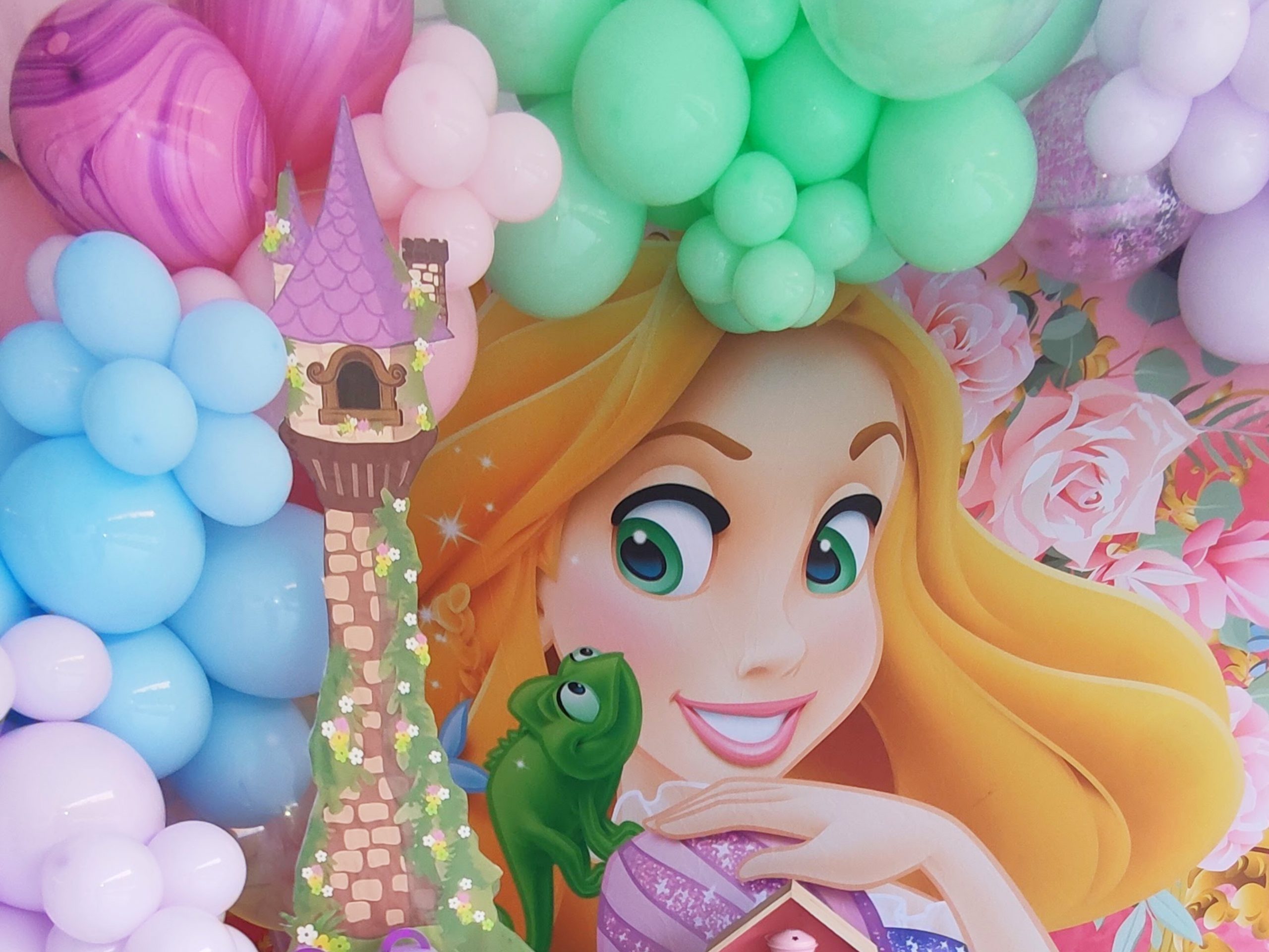 Decoración cumpleaños photocall Rapunze princesa Disney